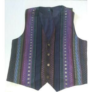Vintage JUANITA GIRARDIN Hand Woven Textile Jacquard Vest with silk back